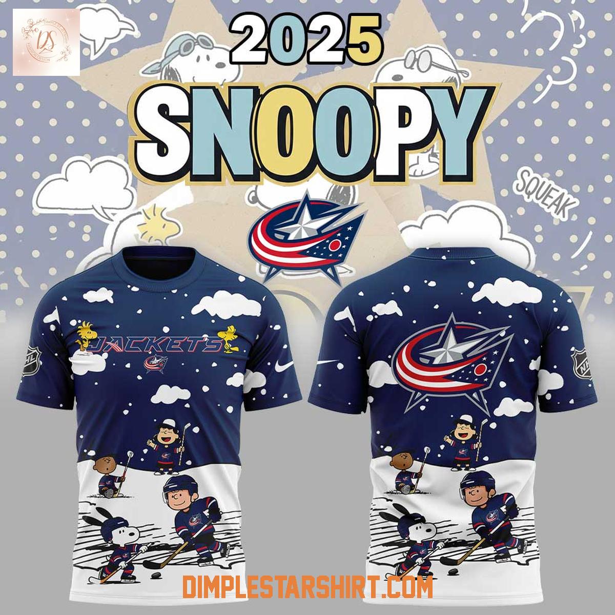Columbus Blue Jackets Snoopy And Peanuts 2025 Hoodie Shirt Columbus Blue Jackets Snoopy And Peanuts 2025 Hoodie Shirt