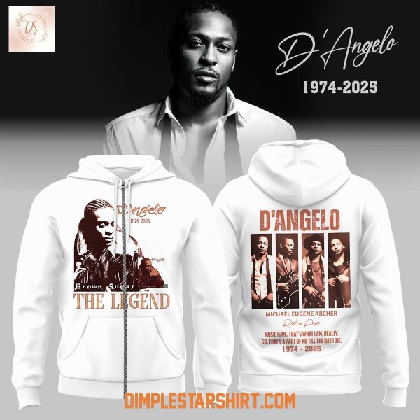 D’Angelo Ledendary RIP 2025 White Hoodie Shirt
