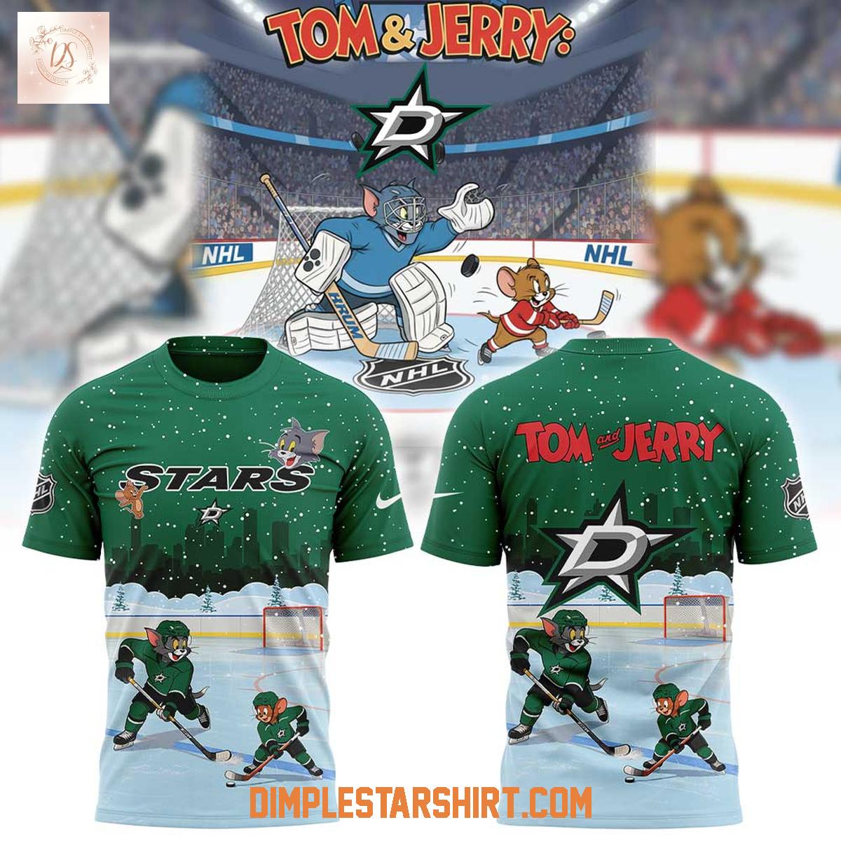Dallas Stars Tom And Jerry Christmas Hoodie Shirt Dallas Stars Tom And Jerry Christmas Hoodie Shirt