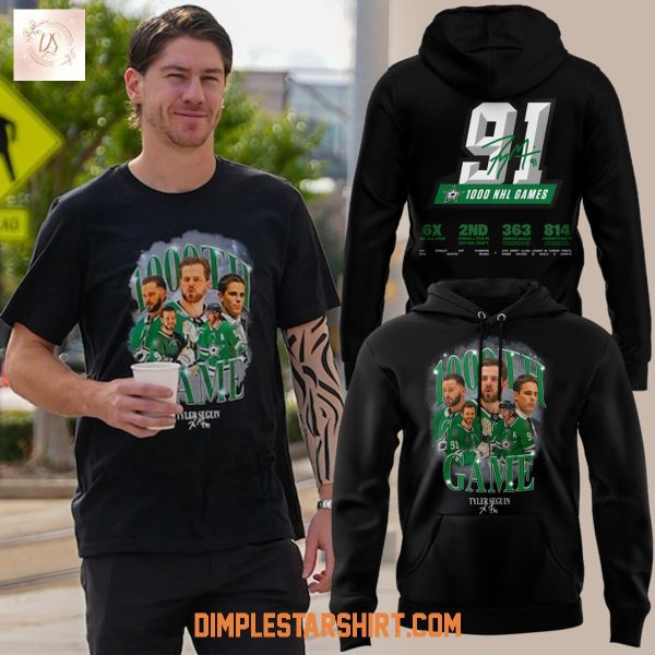 Dallas Stars Tyler Seguin 1000th NHL Game Hoodie Shirt