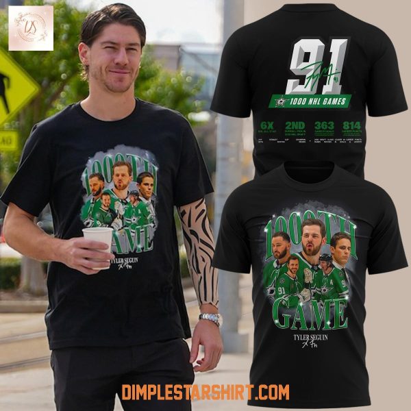 Dallas Stars Tyler Seguin 1000th NHL Game Hoodie Shirt