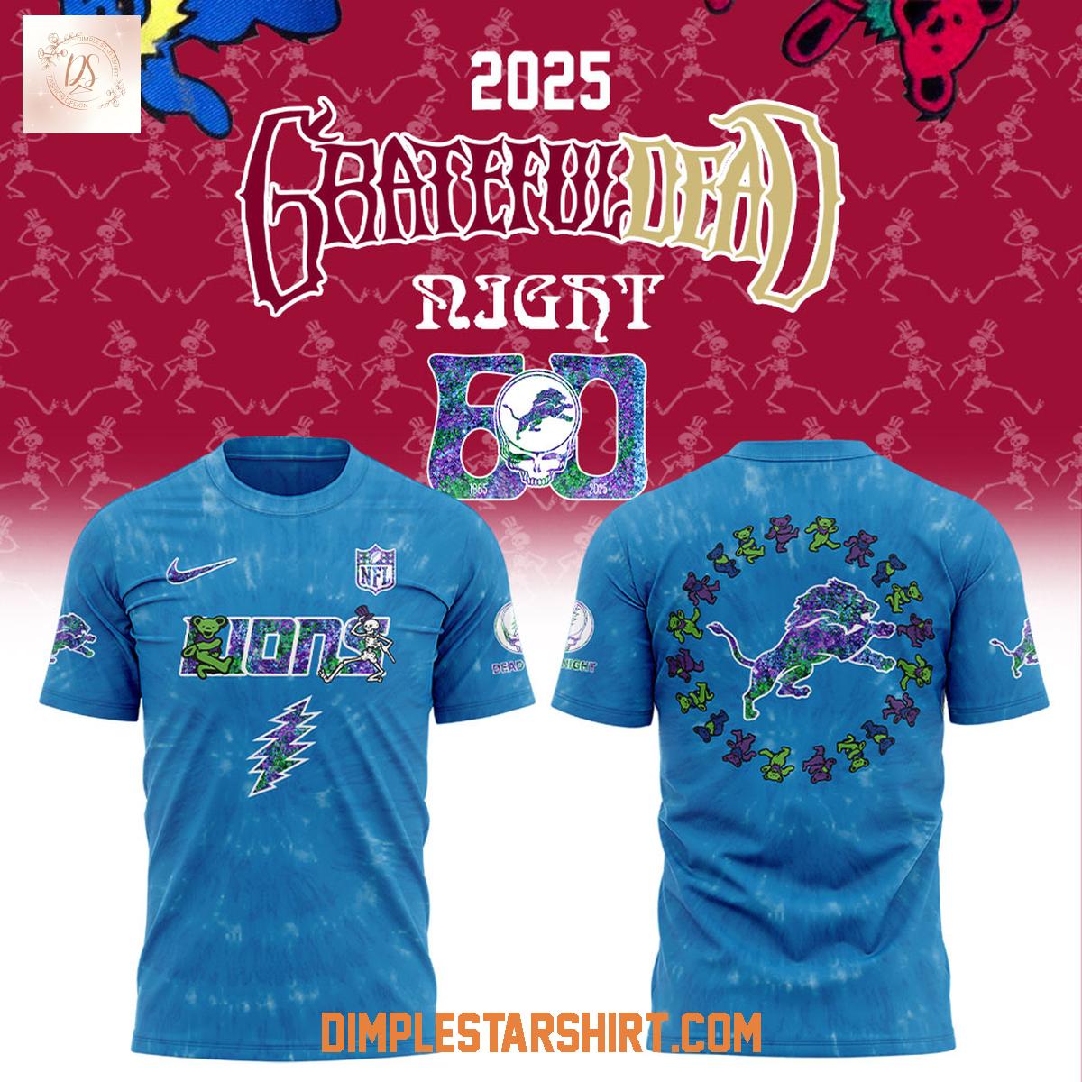 Detroit Lions Grateful Dead 60th Anniversary Hoodie Shirt Detroit Lions Grateful Dead 60th Anniversary Hoodie Shirt