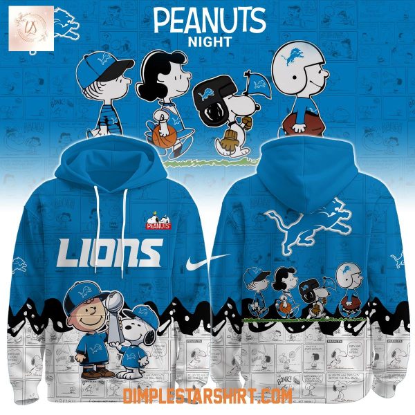 Detroit Lions x Snoopy Peanuts Night Hoodie Shirt