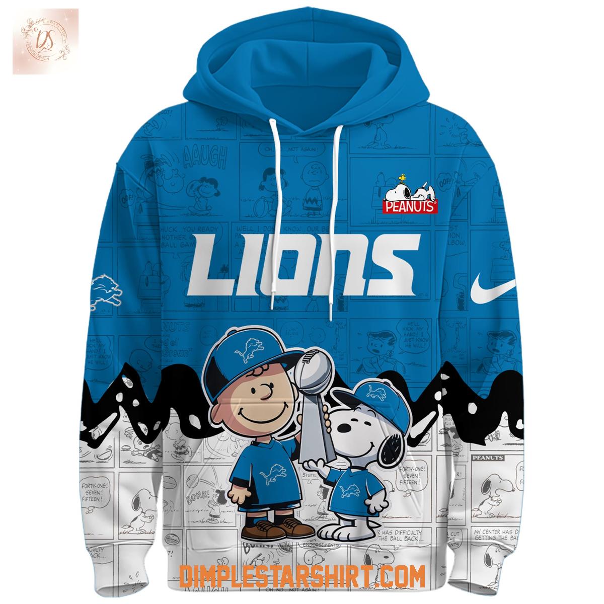 Detroit Lions x Snoopy Peanuts Night Hoodie Shirt Detroit Lions x Snoopy Peanuts Night Hoodie Shirt