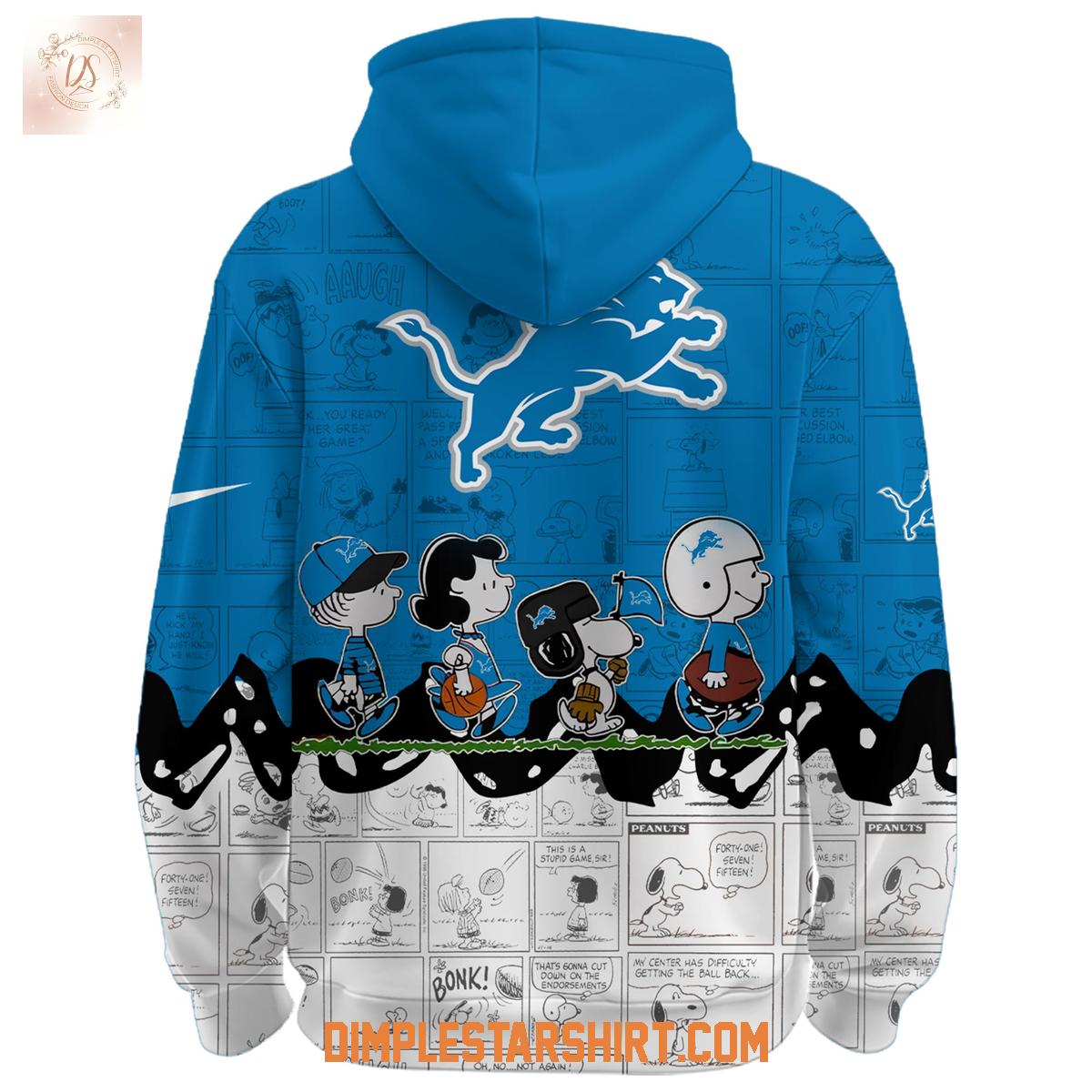 Detroit Lions x Snoopy Peanuts Night Hoodie Shirt Detroit Lions x Snoopy Peanuts Night Hoodie Shirt