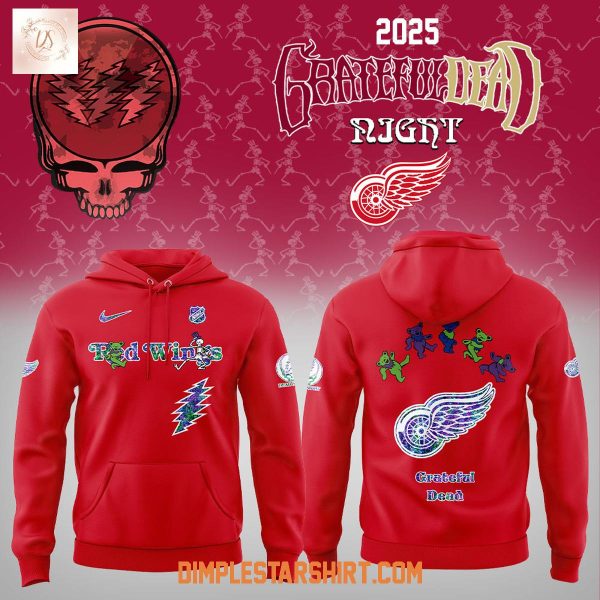 Detroit Red Wings Grateful Dead Night 2025 Hoodie Shirt