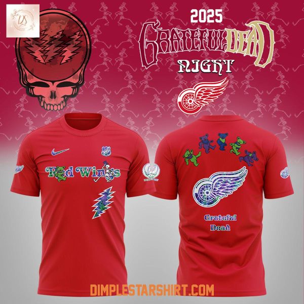 Detroit Red Wings Grateful Dead Night 2025 Hoodie Shirt