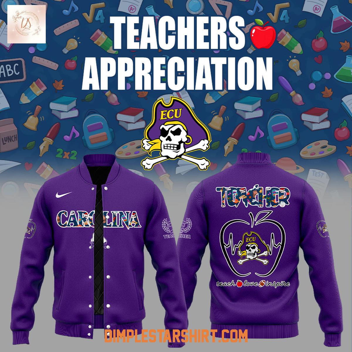 East Carolina Pirates Teachers Appreciation 2025 Baseball Jacket East Carolina Pirates Teachers Appreciation 2025 Baseball Jacket