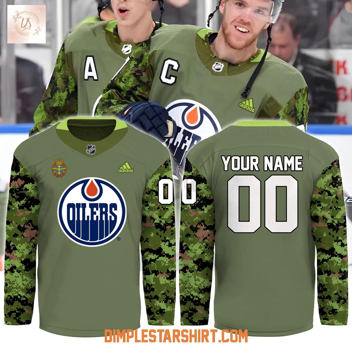 Edmonton Oilers Canadians Armed Force Appreciation Night Hockey Jersey Edmonton Oilers Canadians Armed Force Appreciation Night Hockey Jersey
