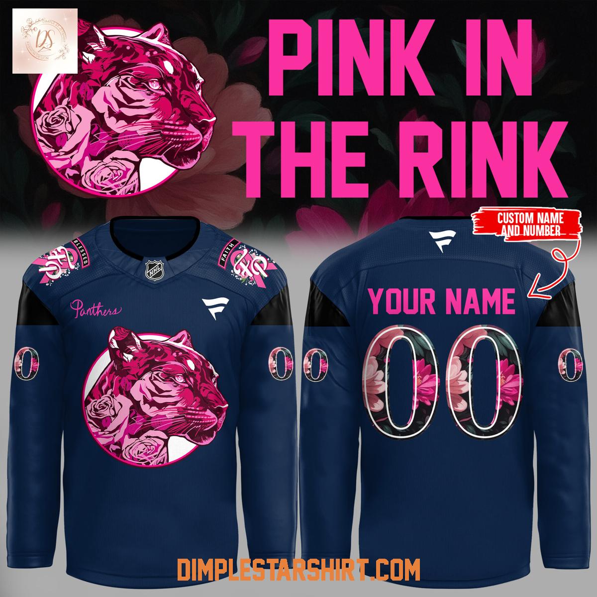 Flordia Panthers Pink The Rink Navy Hockey Jersey Flordia Panthers Pink The Rink Navy Hockey Jersey