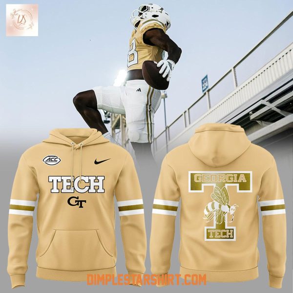 Georgia Tech Football Sting Em Gold Uniform 2025 Hoodie Shirt