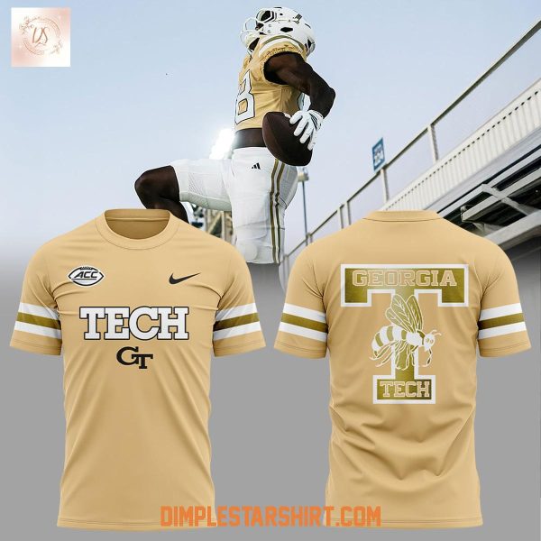 Georgia Tech Football Sting Em Gold Uniform 2025 Hoodie Shirt