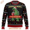 Godzilla We Wish You Christmas Ugly Sweater Godzilla We Wish You Christmas Ugly Sweater