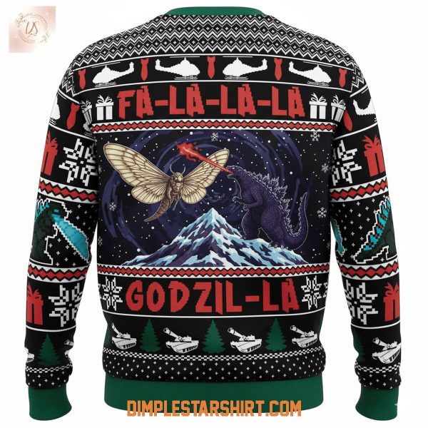 Godzilla and Mothra Christmas Knitted Ugly Sweater