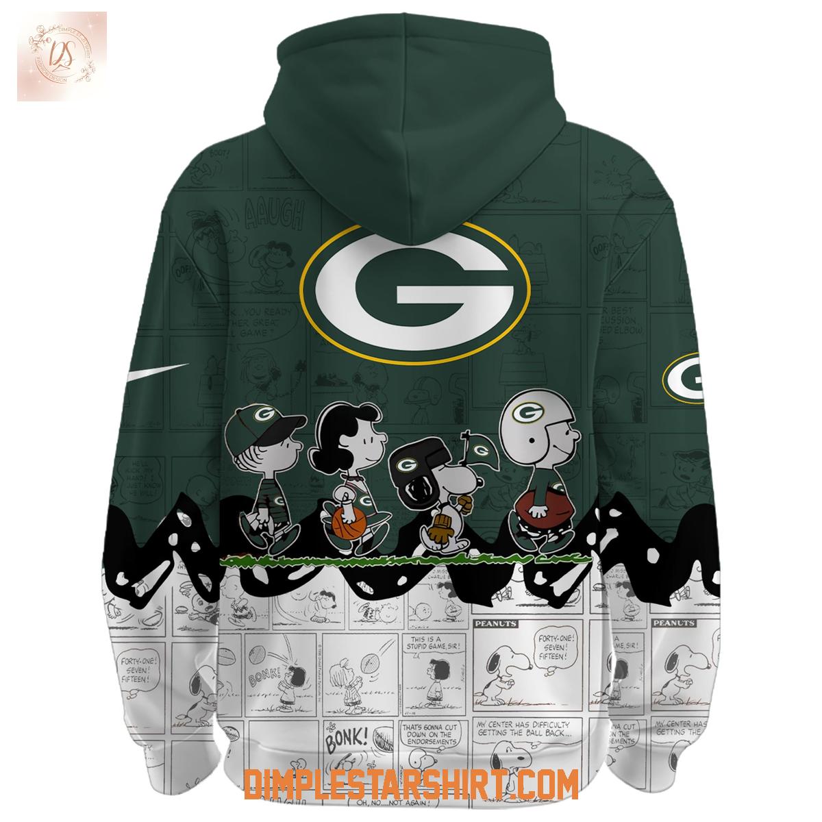 Green Bay Packers x Snoopy Peanuts Night Hoodie Shirt Green Bay Packers x Snoopy Peanuts Night Hoodie Shirt