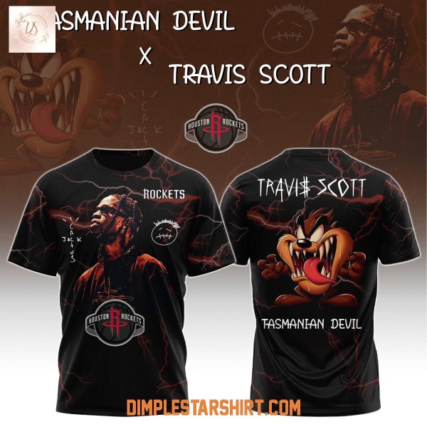 Houston Rockets x Tasmanian Devil Colab Travis Scott Hoodie Shirt