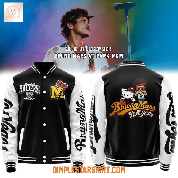 Las Vegas Raiders x Bruno Mars New Year’s Eve At Park MGM Baseball Jacket