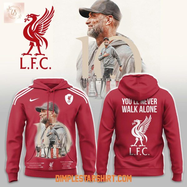 Liverpool FC x Jurgen Klopp 10th Anniversary Hoodie Shirt