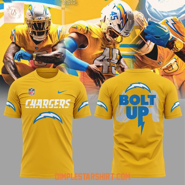 Los Angeles Chargers Charger Power Gold Uniform Hoodie Shirt