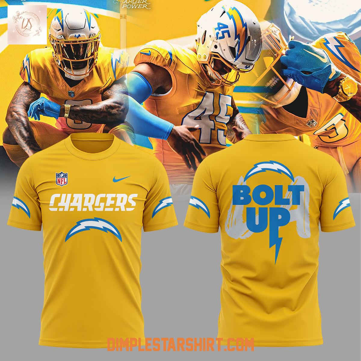 Los Angeles Chargers Charger Power Gold Uniform Hoodie Shirt Los Angeles Chargers Charger Power Gold Uniform Hoodie Shirt