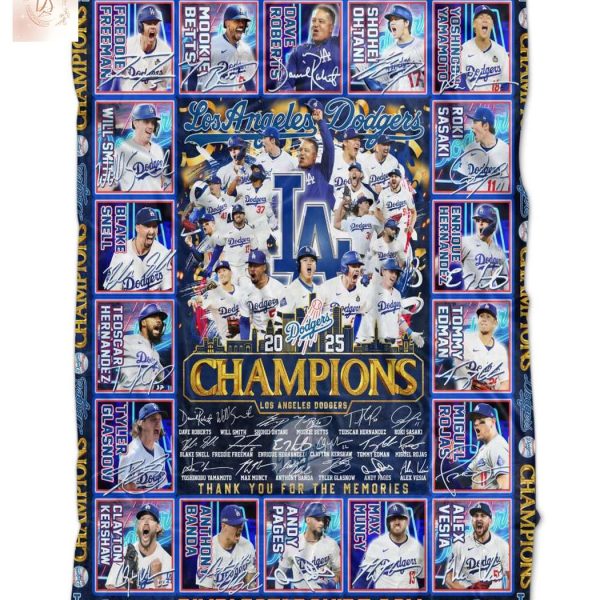 Los Angeles Dodgers Champions 2025 Blanket Quilt