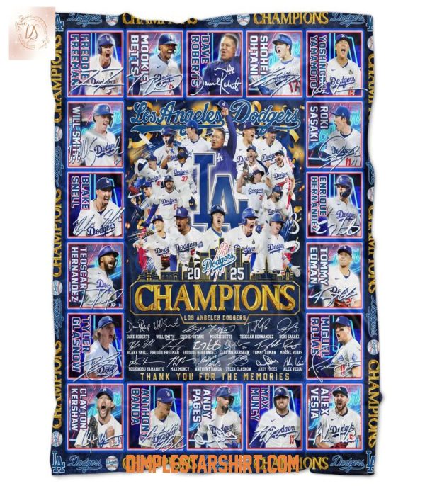 Los Angeles Dodgers Champions 2025 Blanket Quilt