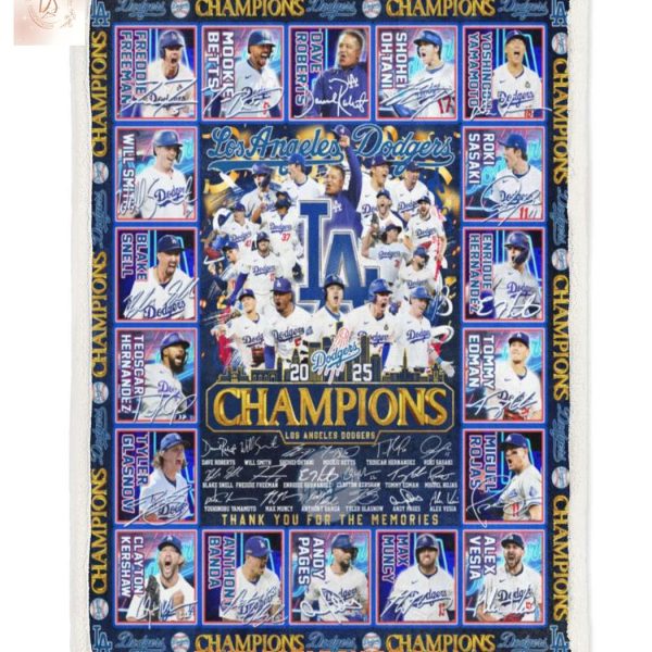 Los Angeles Dodgers Champions 2025 Blanket Quilt