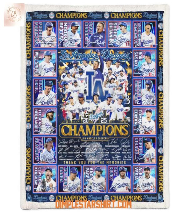 Los Angeles Dodgers Champions 2025 Blanket Quilt