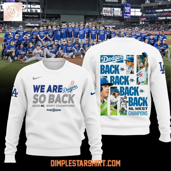 Los Angeles Dodgers NL West Division Champions 2025 Hoodie Shirt