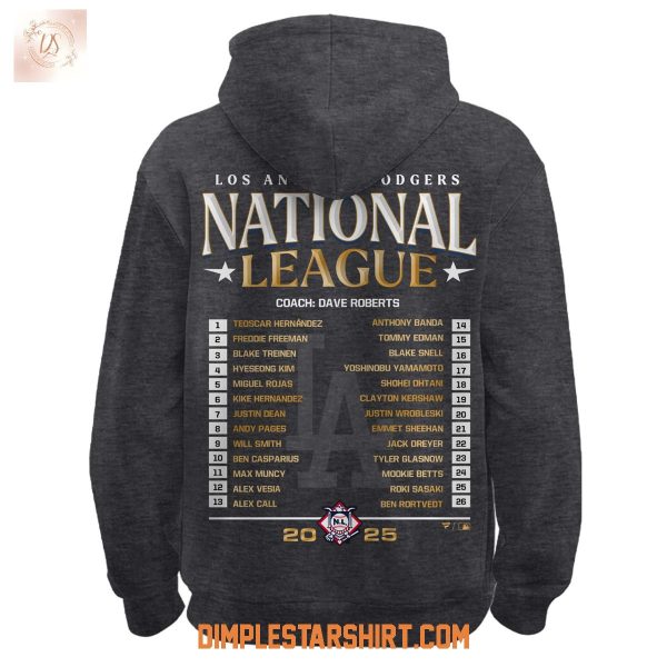 Los Angeles Dodgers National League Champions 2025 Gray Hoodie T Shirt