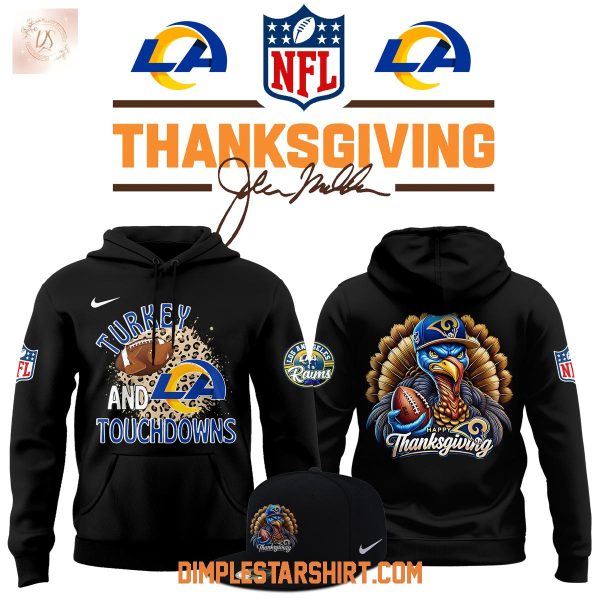 Los Angeles Rams Thanksgiving Turkey And Touchdowns Hoodie Shirt