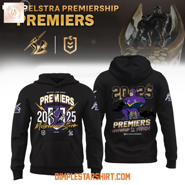 Melbourne Storm 2025 NRL Premiers Black Hoodie Shirt
