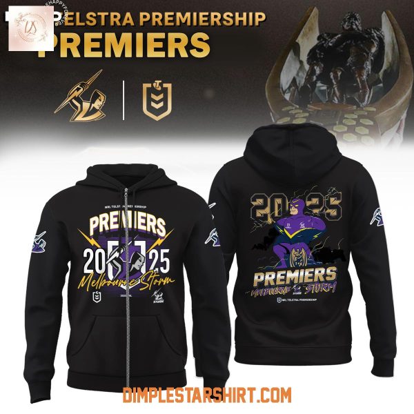 Melbourne Storm 2025 NRL Premiers Black Hoodie Shirt