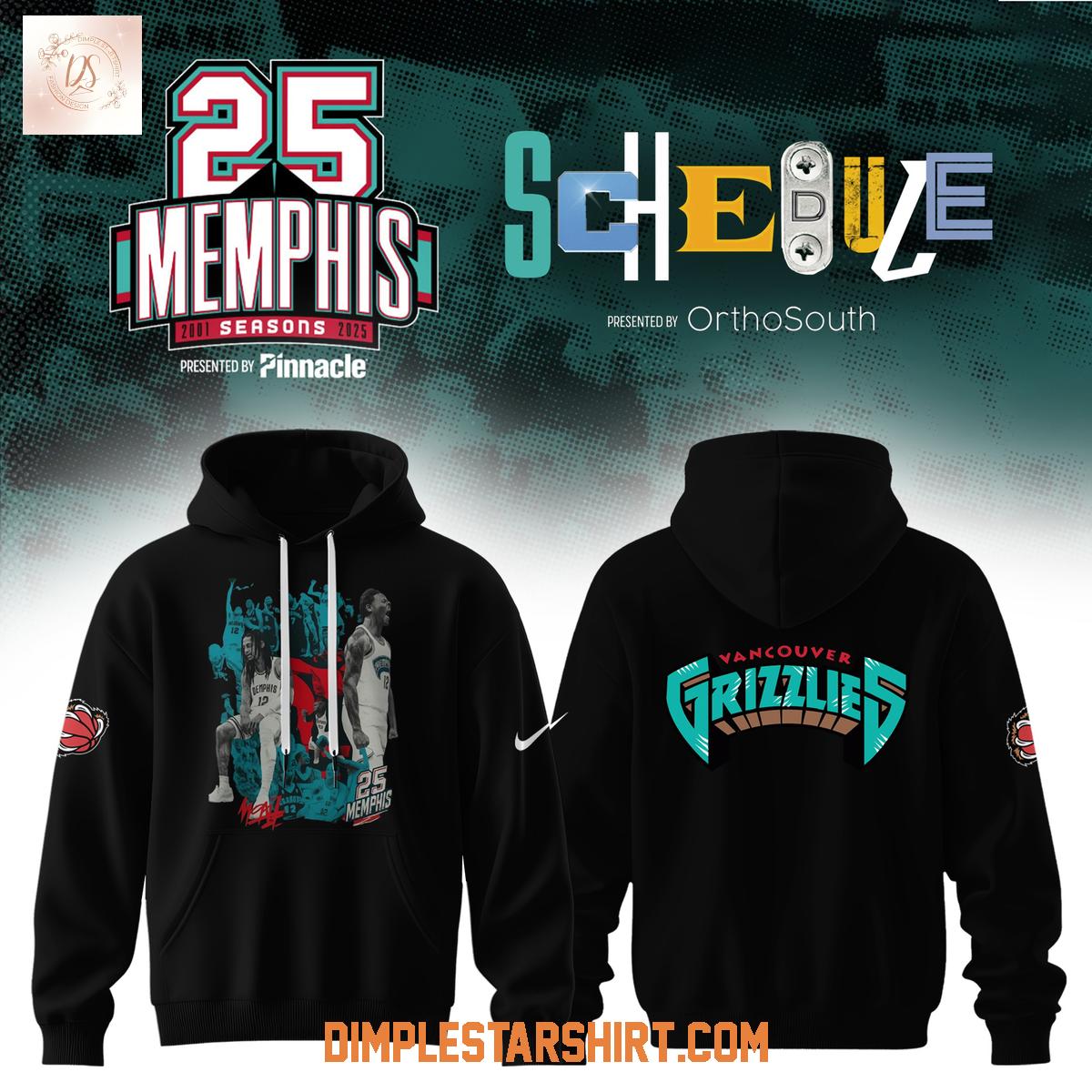 Memphis Grizzlies 25th Anniversary Hoodie Shirt Memphis Grizzlies 25th Anniversary Hoodie Shirt