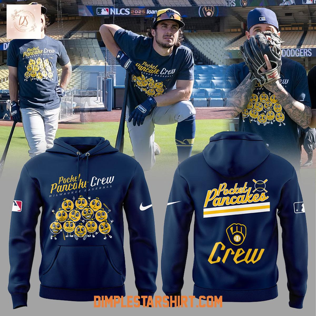 Milwaukee Brewers Pocket Pancake Crew Hoodie Shirt Milwaukee Brewers Pocket Pancake Crew Hoodie Shirt