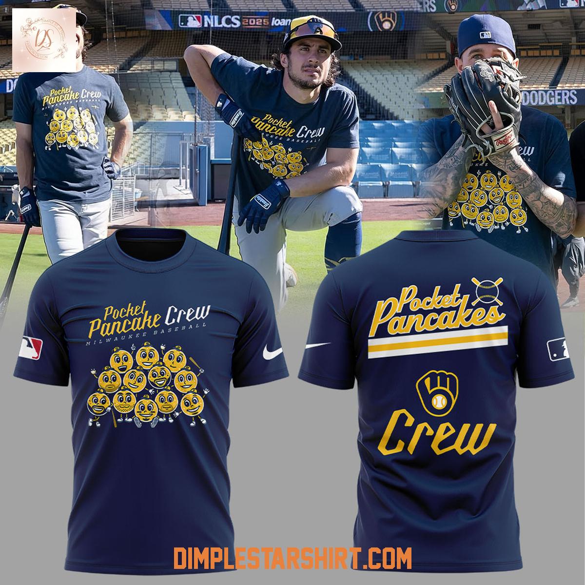 Milwaukee Brewers Pocket Pancake Crew Hoodie Shirt Milwaukee Brewers Pocket Pancake Crew Hoodie Shirt