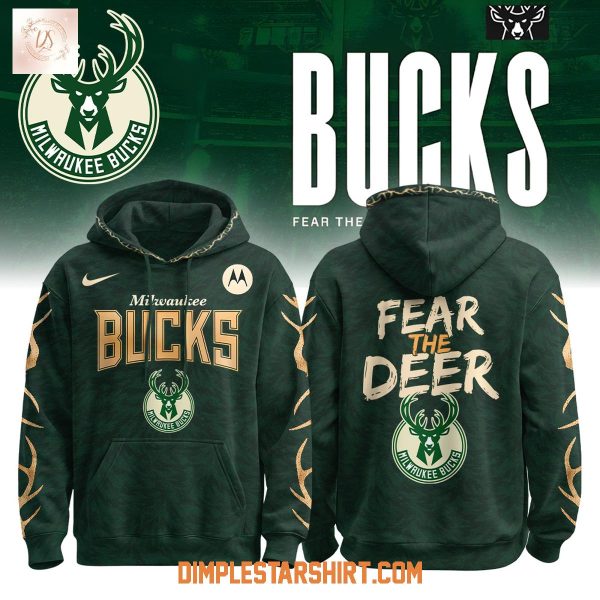 Milwaukee Bucks Fear The Deer Deep Forest Icon Hoodie Shirt