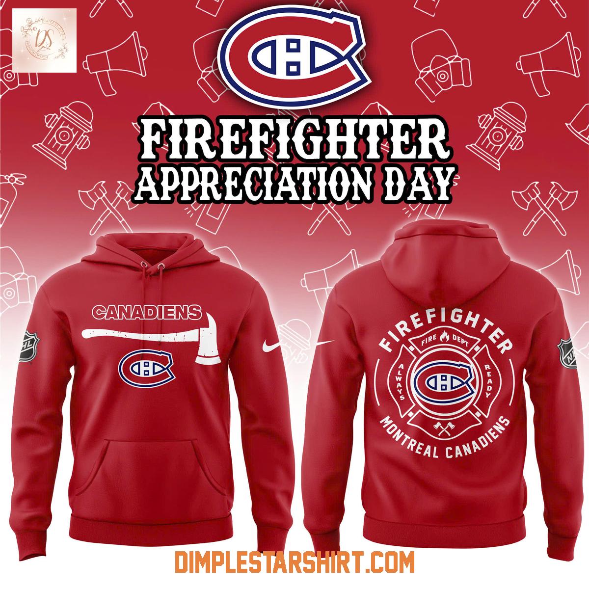 Montreal Canadiens Firefighter Appreciation Day Hoodie Shirt Montreal Canadiens Firefighter Appreciation Day Hoodie Shirt