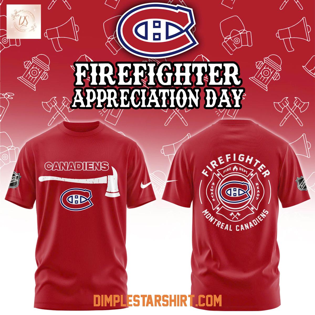 Montreal Canadiens Firefighter Appreciation Day Hoodie Shirt Montreal Canadiens Firefighter Appreciation Day Hoodie Shirt