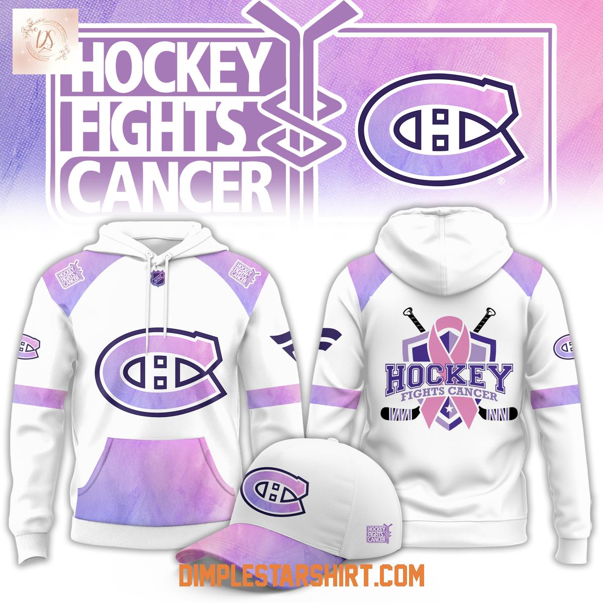 Montreal Canadiens Hockey Fight Cancer Hoodie Shirt Montreal Canadiens Hockey Fight Cancer Hoodie Shirt