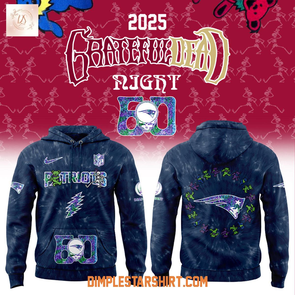 New England Patriots Grateful Dead 60th Anniversary Hoodie Shirt New England Patriots Grateful Dead 60th Anniversary Hoodie Shirt