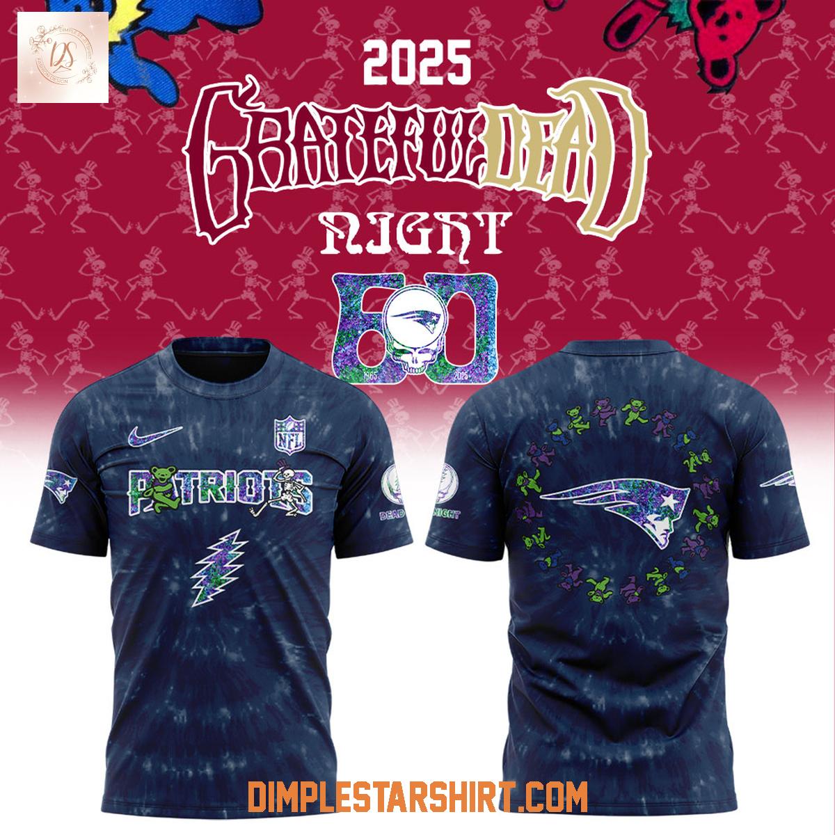 New England Patriots Grateful Dead 60th Anniversary Hoodie Shirt New England Patriots Grateful Dead 60th Anniversary Hoodie Shirt
