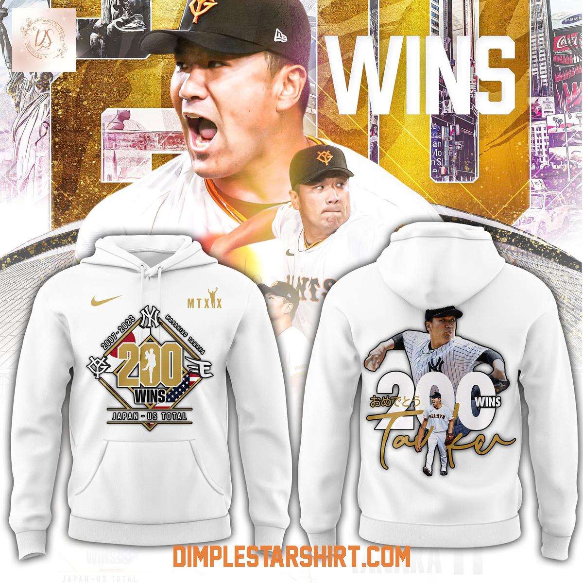 New York Yankees Masahiro Tanaka 200 Wins Hoodie Shirt New York Yankees Masahiro Tanaka 200 Wins Hoodie Shirt