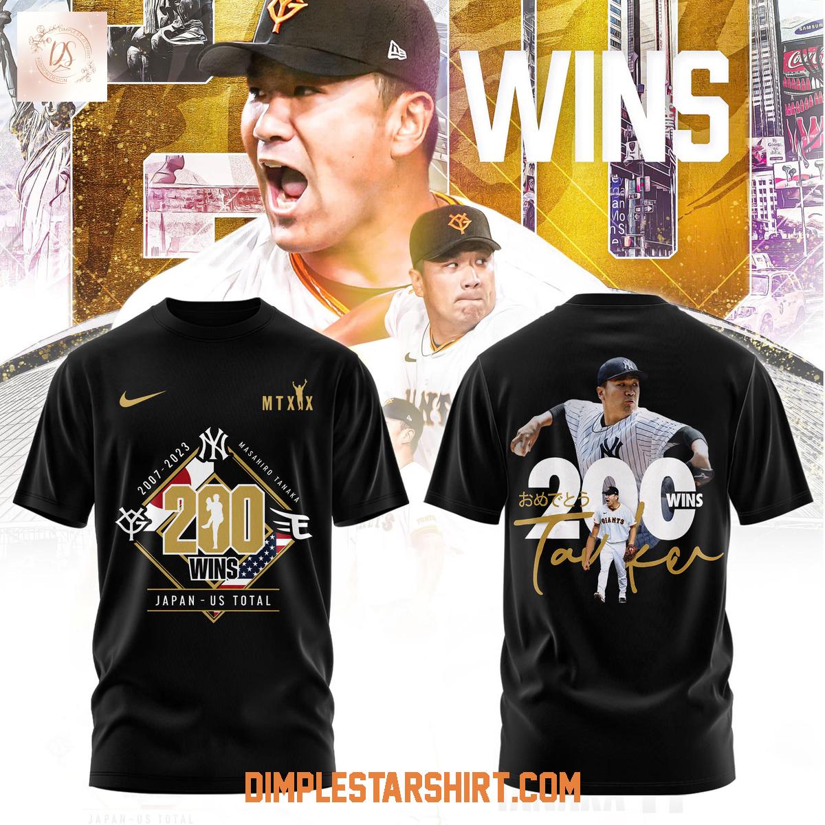 New York Yankees Masahiro Tanaka 200 Wins Hoodie Shirt New York Yankees Masahiro Tanaka 200 Wins Hoodie Shirt