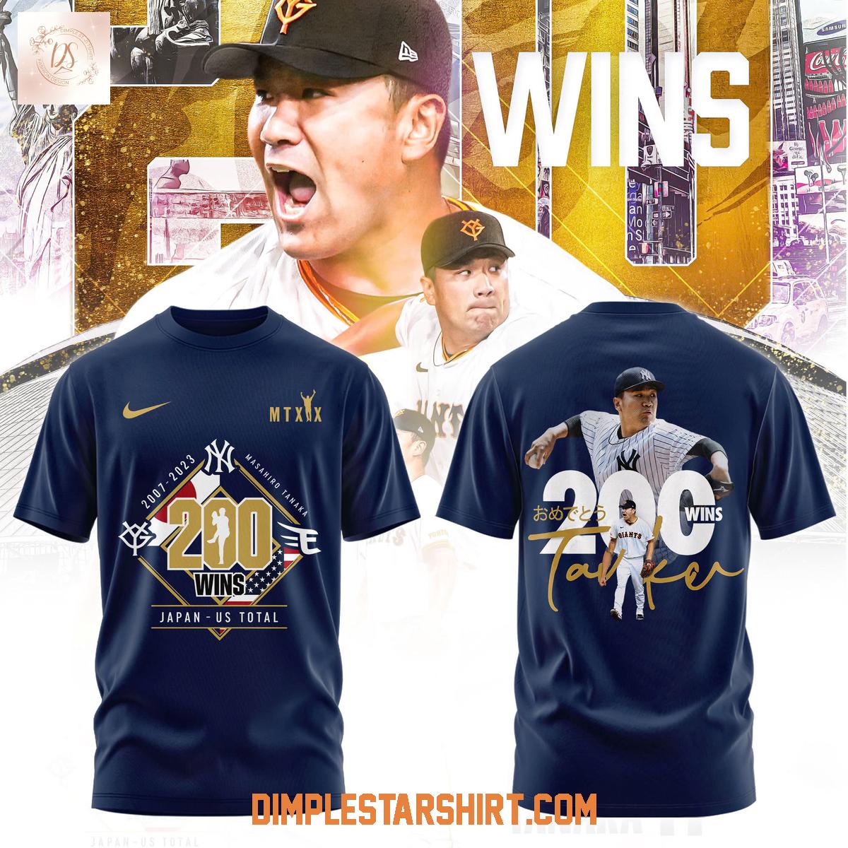 New York Yankees Masahiro Tanaka 200 Wins Hoodie Shirt New York Yankees Masahiro Tanaka 200 Wins Hoodie Shirt