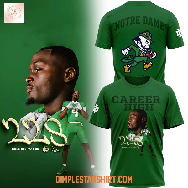 Notre Dame Fighting Irish Career High 228 Rushing Yards Hoodie Shirt