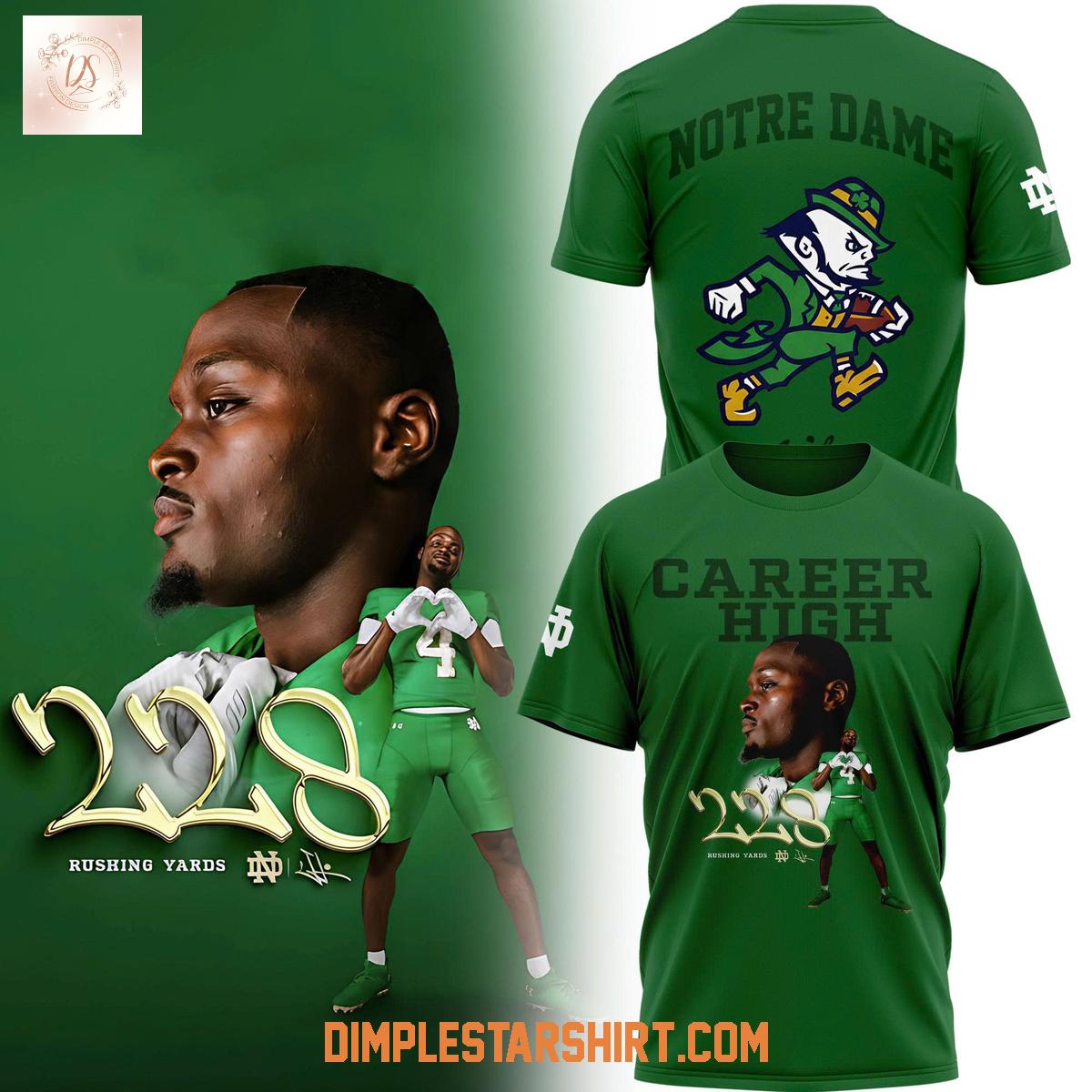 Notre Dame Fighting Irish Career High 228 Rushing Yards Hoodie Shirt Notre Dame Fighting Irish Career High 228 Rushing Yards Hoodie Shirt