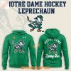 Notre Dame Fighting Irish Hockey Team Leprechaun Navy Hoodie Shirt