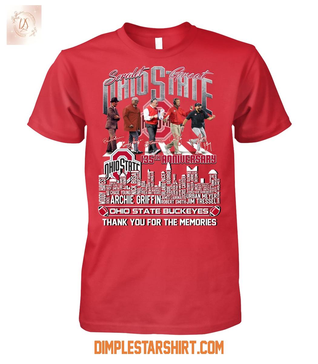 Ohio State Buckeyes 135th Anniversary T Shirt Ohio State Buckeyes 135th Anniversary T Shirt