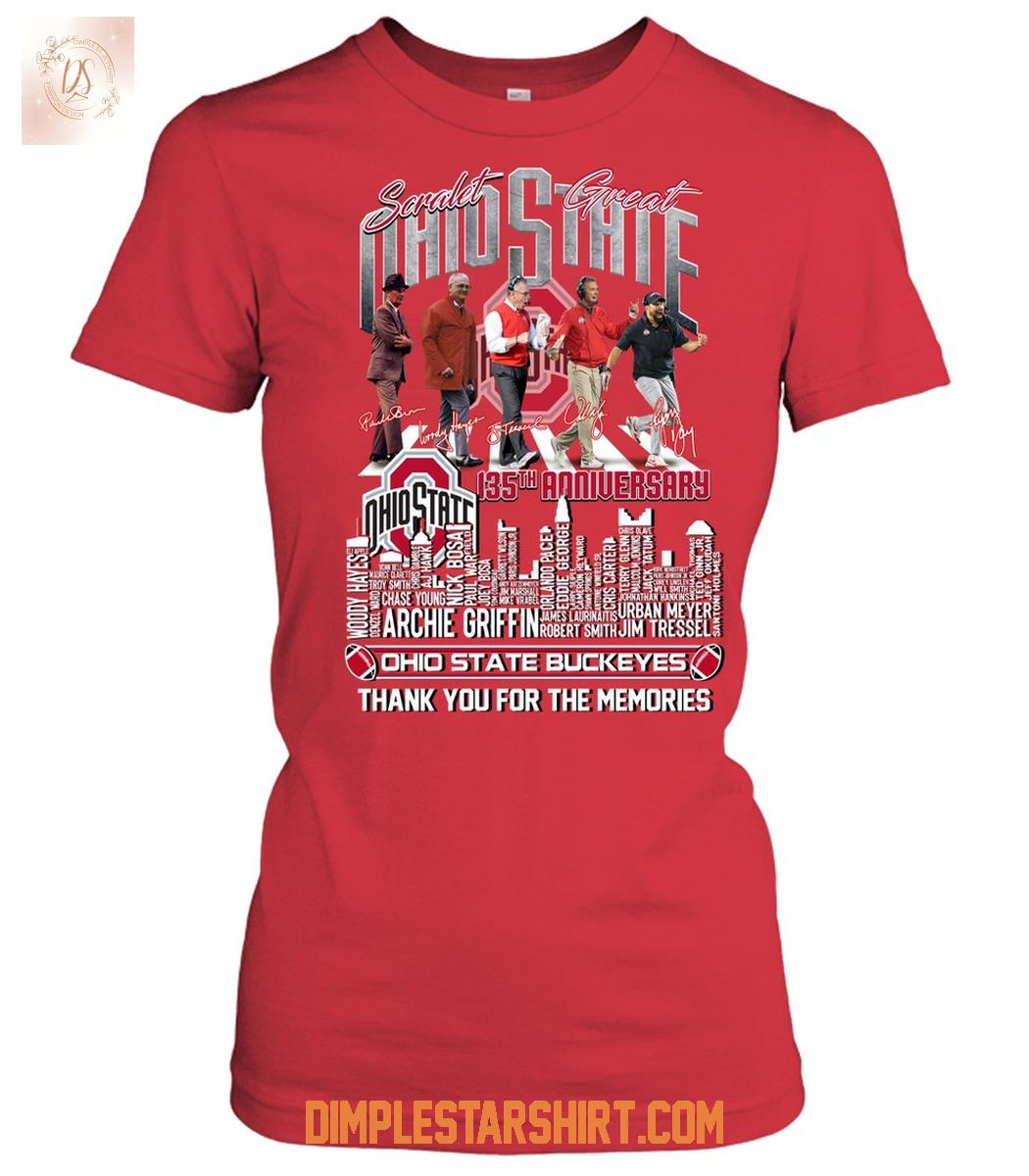 Ohio State Buckeyes 135th Anniversary T Shirt Ohio State Buckeyes 135th Anniversary T Shirt